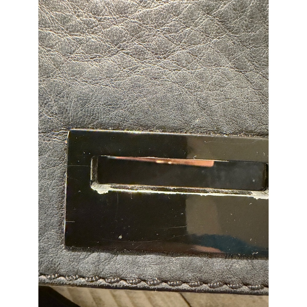 Kate Spade Black Pebbled Leather Suede Trim Crossbody Bag Top Handle Satchel - Picture 3 of 14